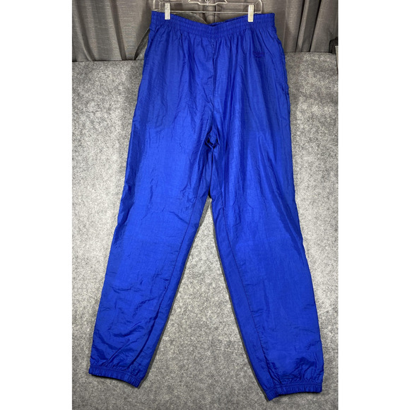 VINTAGE Reebok Track Suit Mens XL Blue White Nylon Windbreaker 2 Piece 90s - Picture 9 of 15